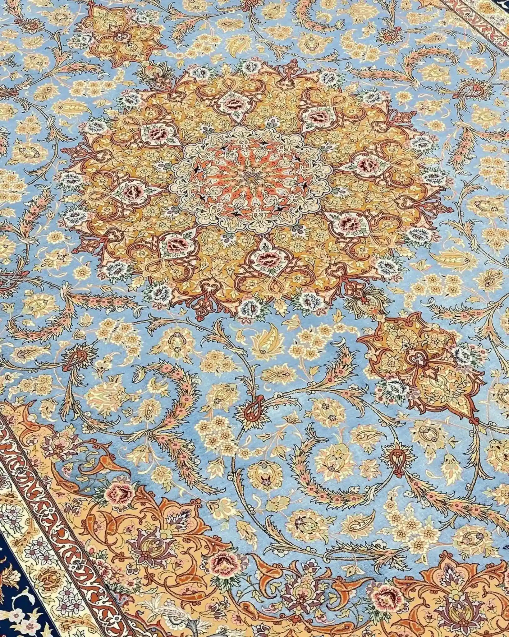 "Elegant Persian Rug with 810,000 knots per square meter, Handmade in Isfahan, Iran"